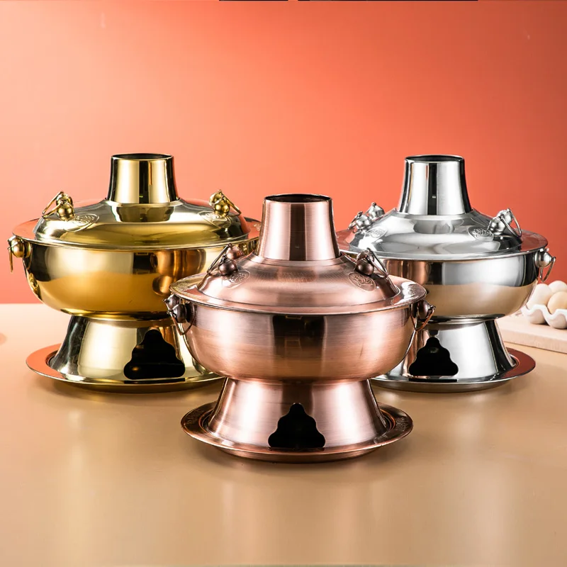 Old Beijing Electric Copper Hot Pot Imitation Copper Old style Hot Pot Stove for Household Use