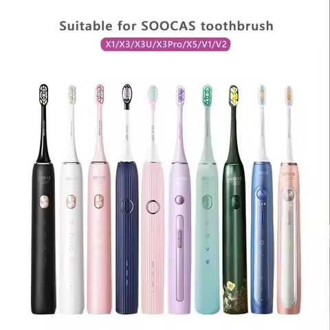 Sonic Electric Toothbrush Replacement Heads Compatible with Xiaomi SOOCAS X3 X5 X3U X1 V1 V2 DuPont Bristles with Anti-Dust Caps