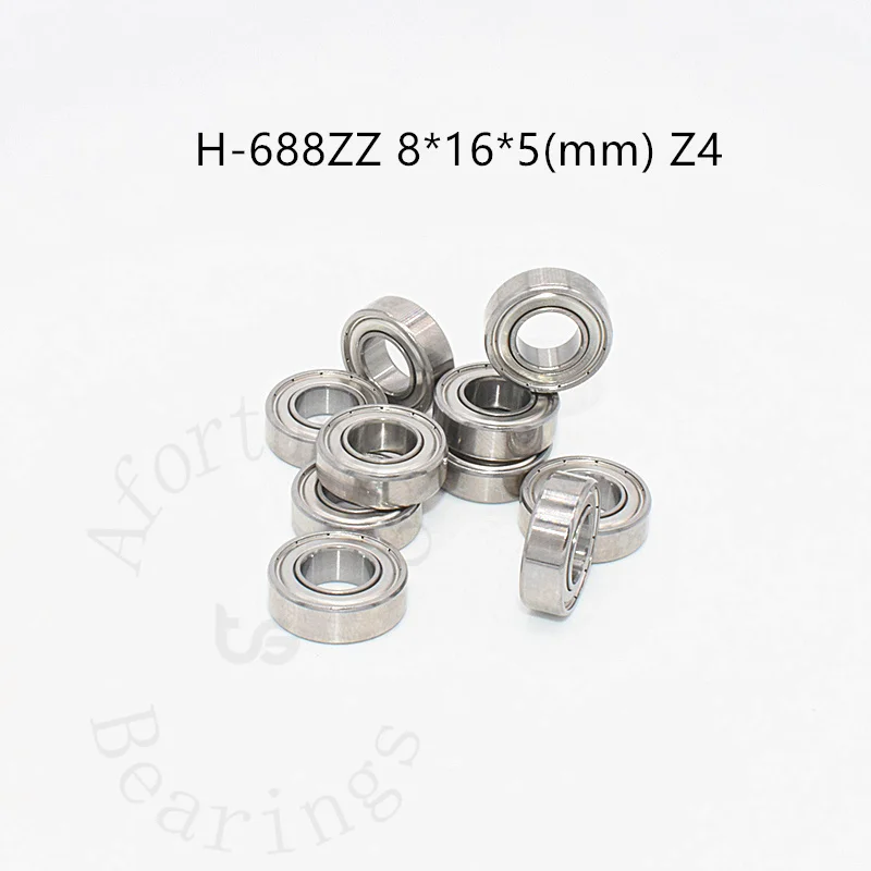 High Speed Bearing Low Noise, Peças De Aço Seladas, Acessórios De Transmissão, H688ZZ, 8*16*5mm, Z4 Metal, Frete Grátis, 10 PCs