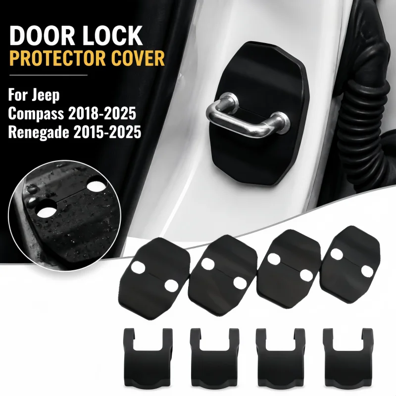For Jeep Compass 2018-2025 Renegade 2015 - 2025 ABS Car Door Lock Protective Cover Door Check Arm Stopper Cover Accessories