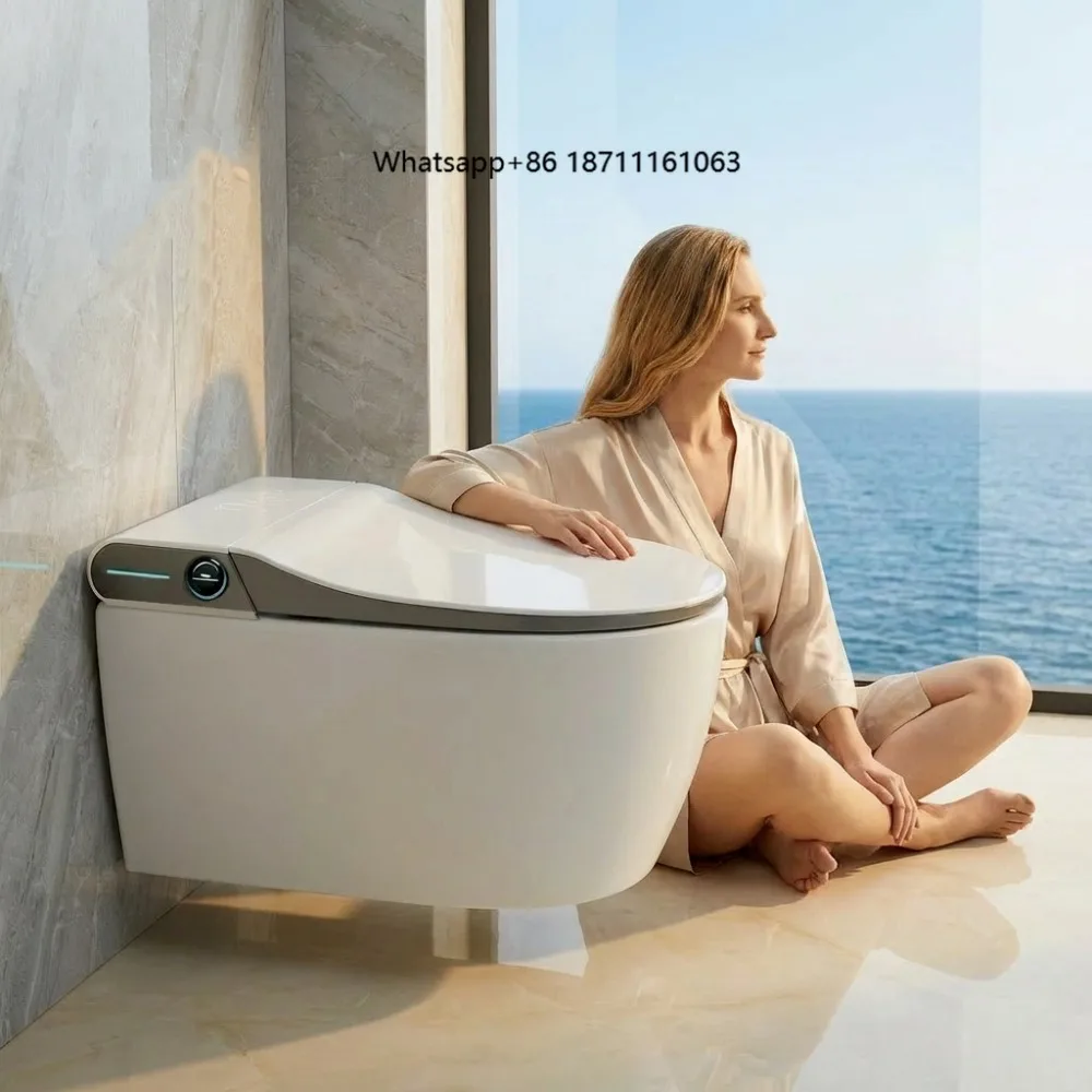

Back to Wall Wall Hung Smart Toilet Automatic Bidet Concealed Cistern Bathroom WC Living room