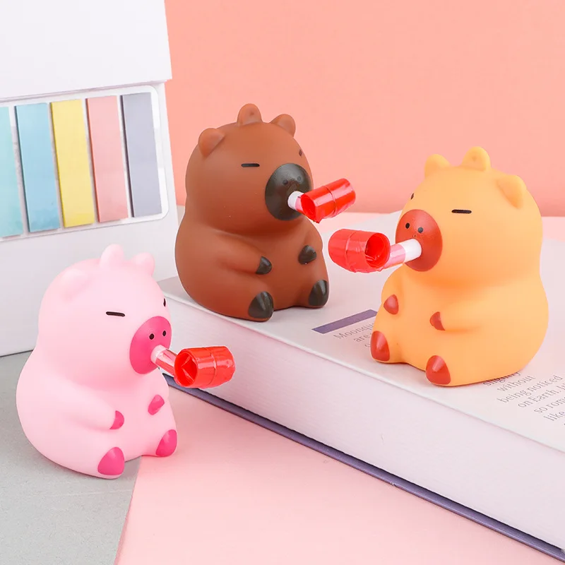 Divertido juguete para apretar Capybara, juguete sensorial creativo con lengua adhesiva para niños, sonido de descompresión, rizo, lengua, Fidget