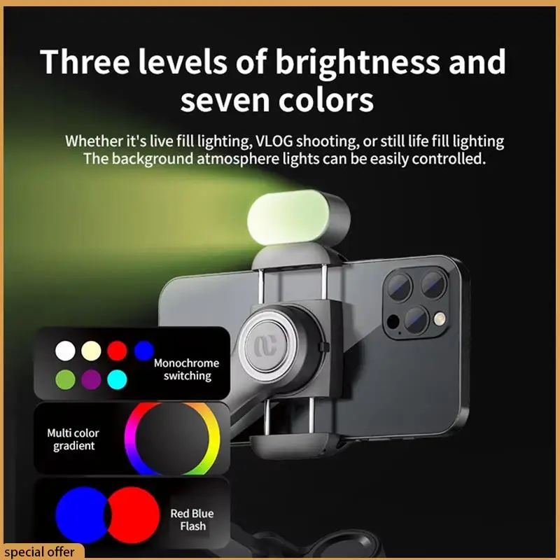 

A68Z Gimbal Stabilizer Phone Holder 3-Axis With Fill Light Handheld Video Recording Anti-Shake