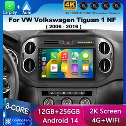 Android 15 Auto Carplay For VW Volkswagen Tiguan 1 NF 2006 2008-2012 2013 2014 2015 2016 Car Radio Multimedia GPS Player Stereo
