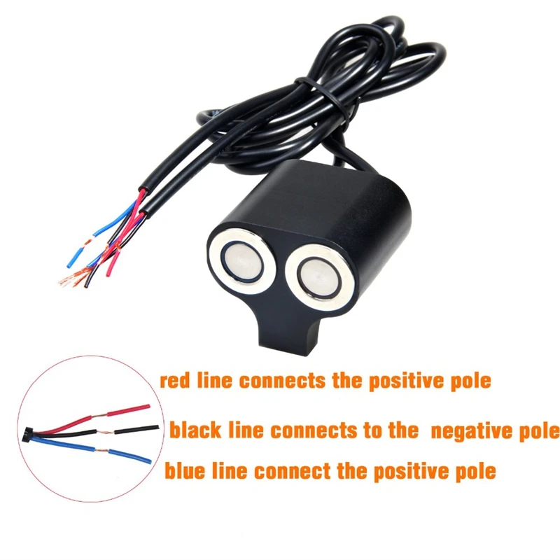 Motorcycle Handlebar Led Indicator Light Switch Adjustable Mount Waterproof Button Switch DC12V, Lock Switch image 4