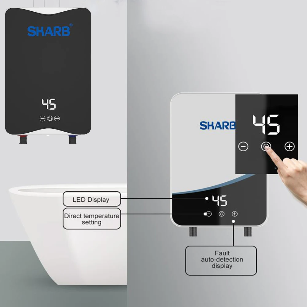 Heatershower termostato de água elétrica pequena inteligente rápida aquecimento máquina banho cozinha do agregado familiar cozinha tesouros