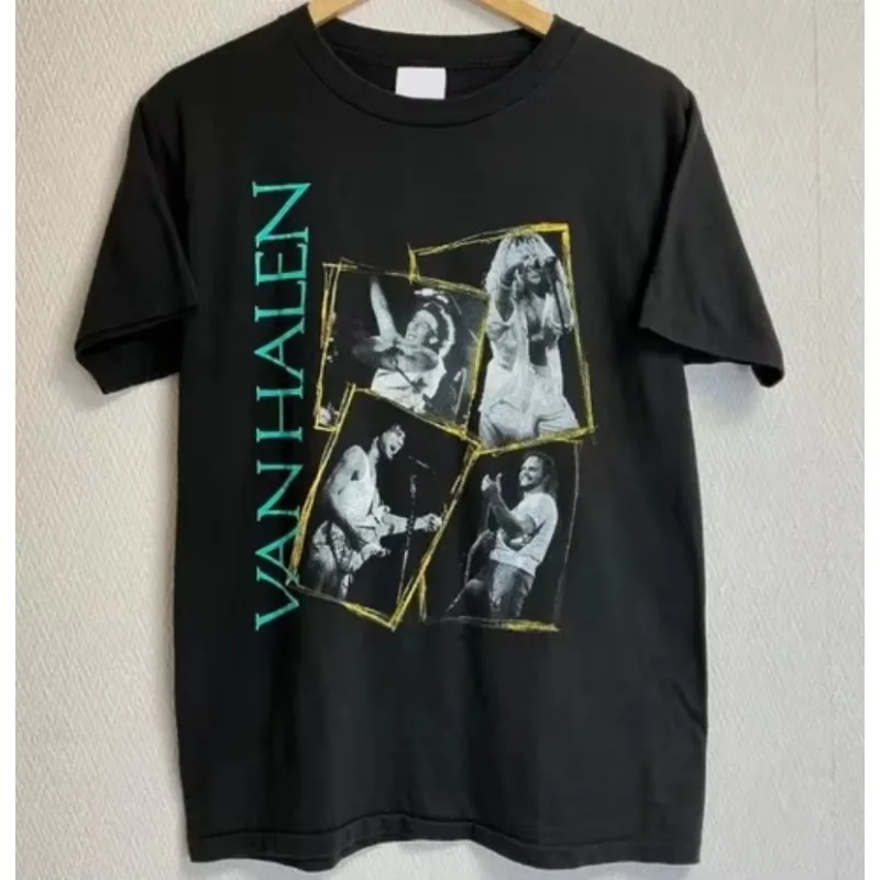 Camiseta unisex Hip hop, moda urbana VTG 80's Van Halen World Tour, camiseta unisex adecuada para uso en la calle