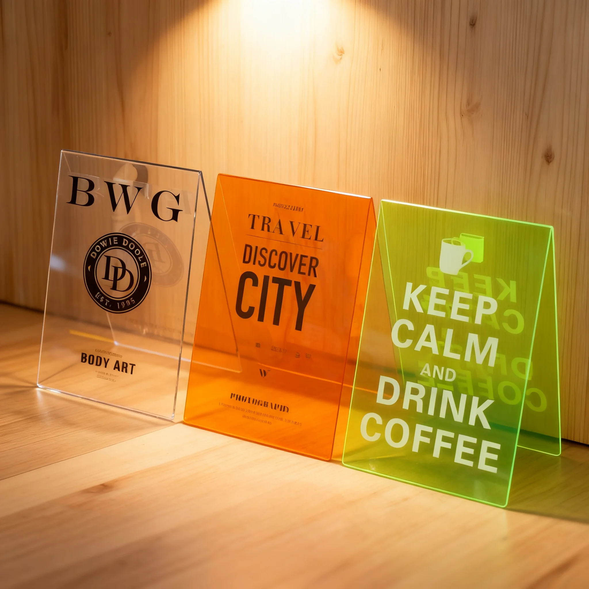 Acrylic A-Frame Freestanding Sign Outdoor Door Display Triangle Vertical Billboard Custom for Coffee Shop Storefront