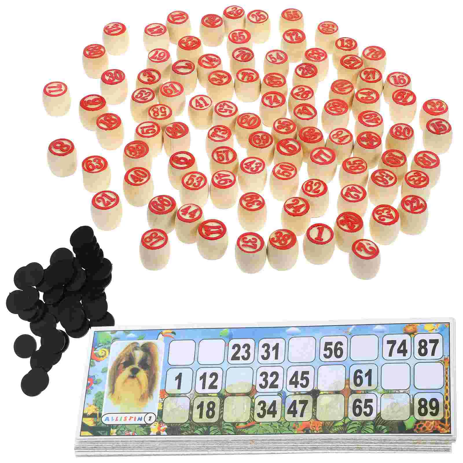 1 Set Russian Lotto Set gioco per la famiglia gioco del Lotto russo in legno per adulti forniture per giochi del Lotto russo