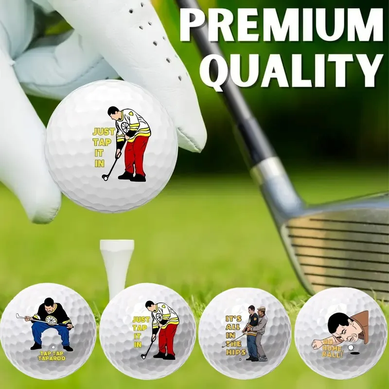 4 قطع من كرات الجولف بتصميم ممتع مكون من طبقتين وبطانة مطاطية للرجال هدية للاعبي الجولف للتدريب اليومي وإكسسوارات كرات الجولف
