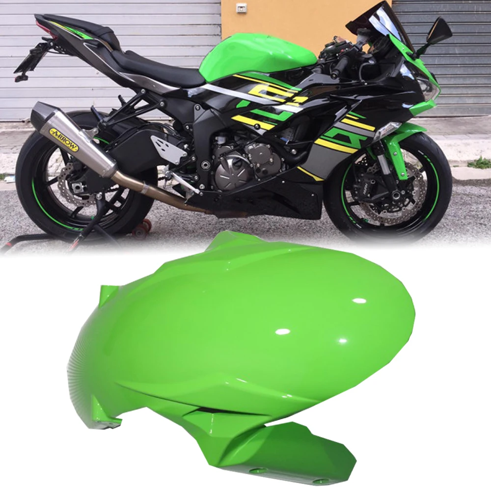 

For KAWASAKI ZX6R Front Fender Mudguard Splash Mud Guard Fairing ZX 6R 636 2019 2020 2021 2022 2023 ZX-6R Part Moto Green Carbon