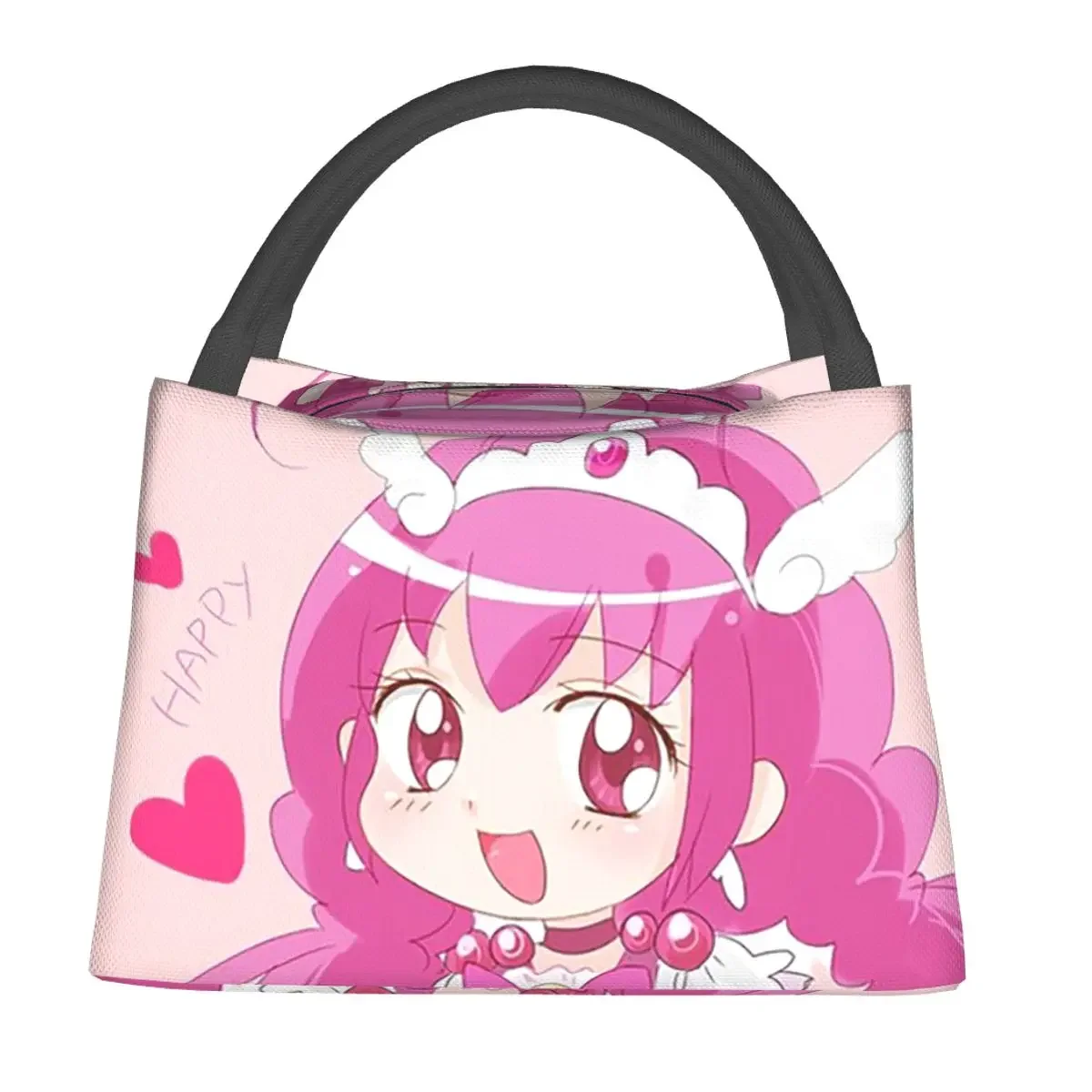 Smile Precure Lunch Bags Insulated Bento Box Leakproof Lunch Tote Picnic Bags Cooler Thermal Bag for Woman Girl Work