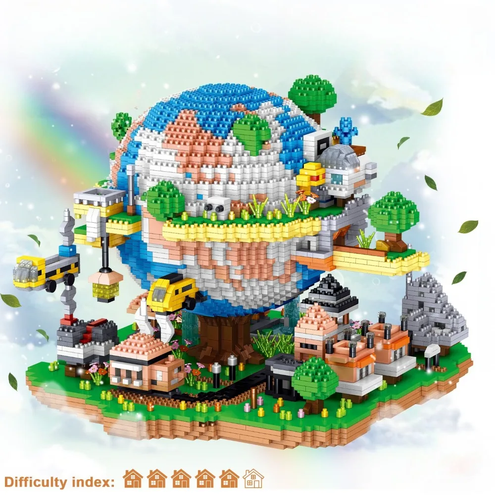 

GSF 5452 шт. MOC земляная деревня модель микро строительные блоки архитектурный стиль кирпич для детей детские строительные игрушки
