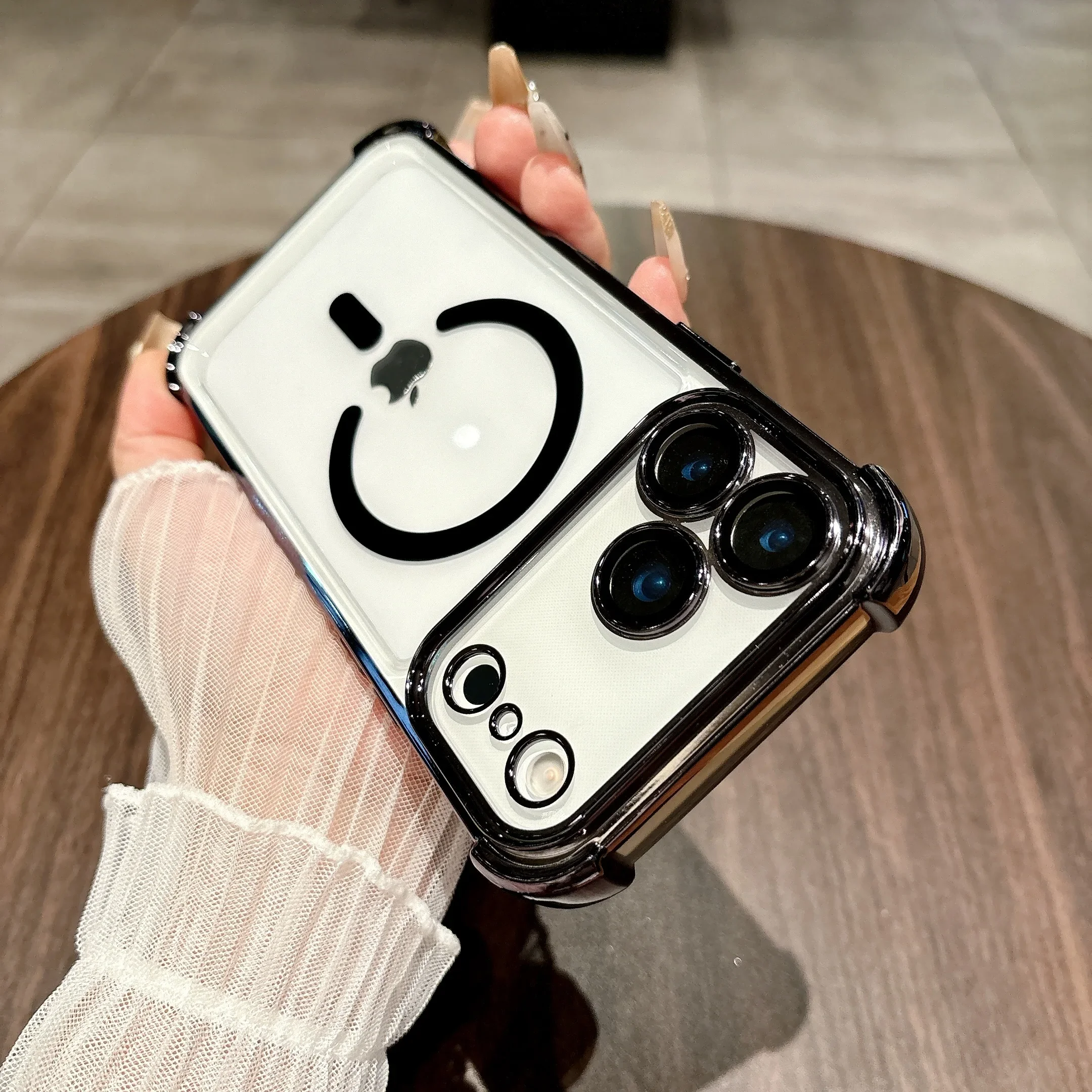 Vier-Ecken-stoßfeste magnetische Hülle für Magsafe Apple IPhone 17 Air 16 15 14 13 12 Pro Max Schutzhülle
