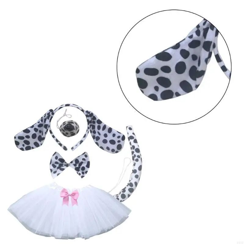 

B95F 4/5Pcs Kids Animal Fancy Costume Accessories Dog Cosplay Halloween Costumes