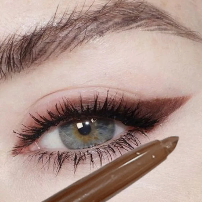 Penna eyeliner impermeabile marrone, penna per ciglia inferiori, morbida, facile da indossare, ad asciugatura rapida, eyeliner liscio, lunga durata, matita per ciglia inferiori, trucco_voghion.com