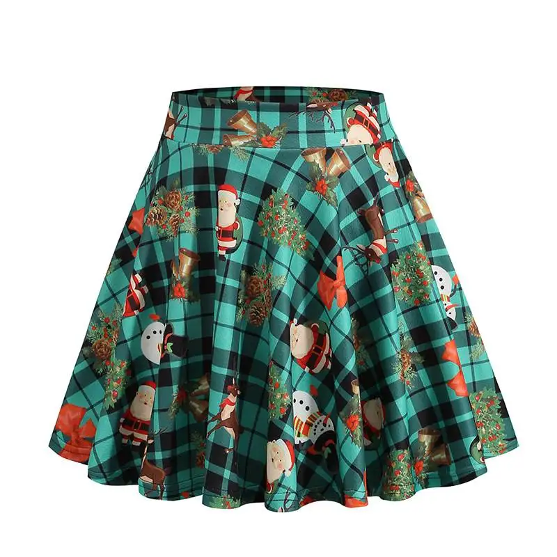 Falda a cuadros estampada para mujer, para halloween y Cisas, temporada de otoño 2024, otro material 00%, falda hasta f