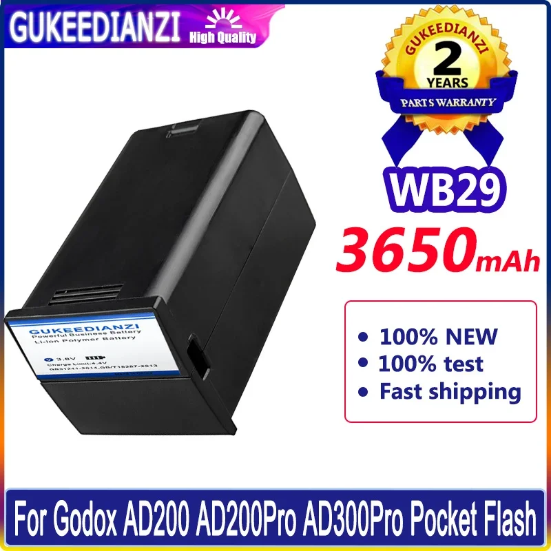 

GUKEEDIANZI WB29 Li-ion 3650mah Battery for Godox AD300Pro AD200Pro NEEWER AD200 Outdoor Flash Replace WB29A WB29B WB300P