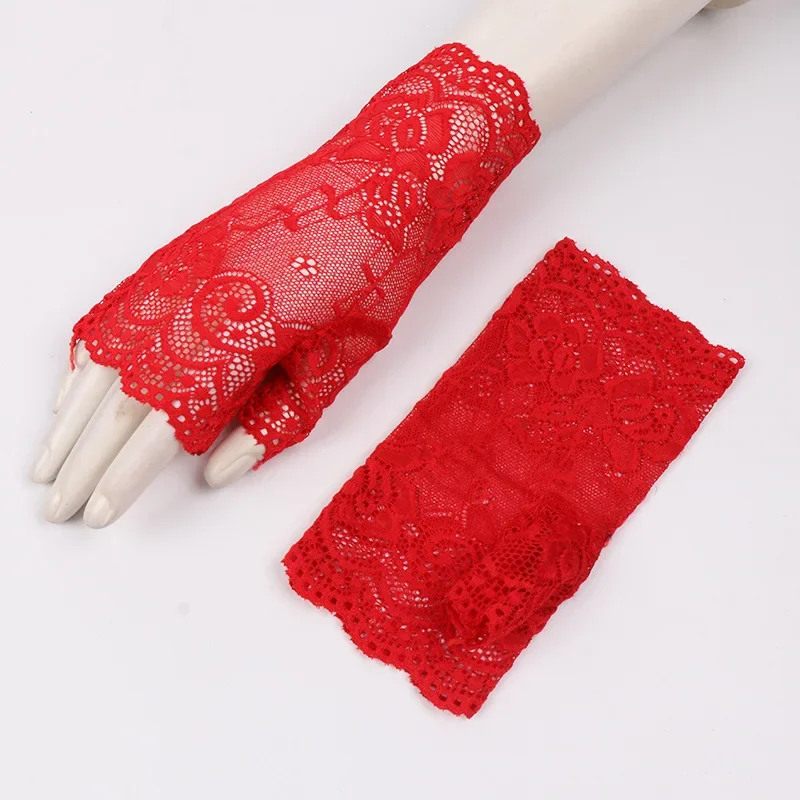 النساء الرقص قفازات برباط واقية من الشمس قفازات قصيرة أصابع القيادة قفازات نصف اصبع قفازات متصلة قفازات مرنة الصيف