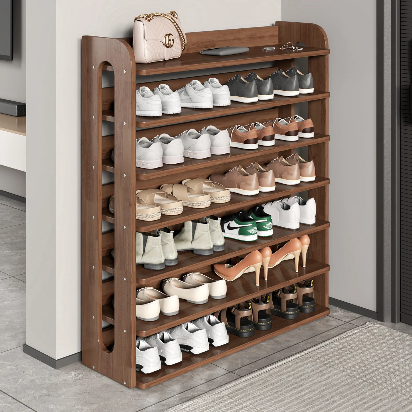 

Shoe rack indoor household simple door storage artifact space saving dormitory door multi-layer shoe cabinet