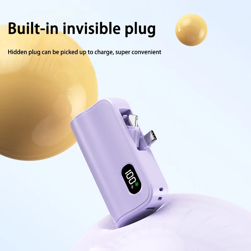 Mini Capsule 50000mAh High Capacity Power Bank Portable Wireless Fast Charging External Battery For iPhone Huawei Samsung view 2