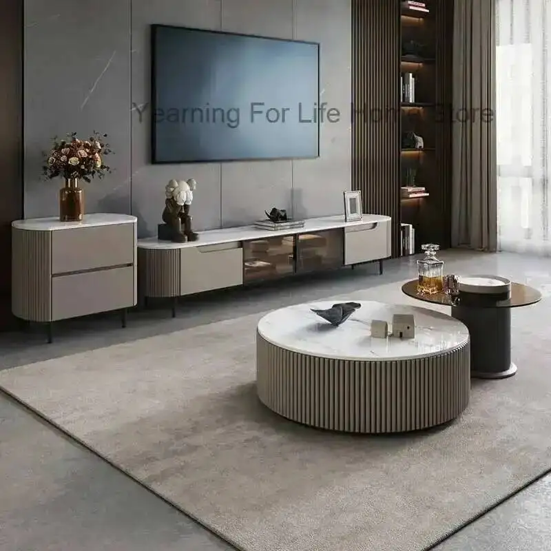 

Round Sets Table Small Minimalist Low Small Design Modern Design Marble Table Glass Style Mesa Auxiliar Salon Home Furniture