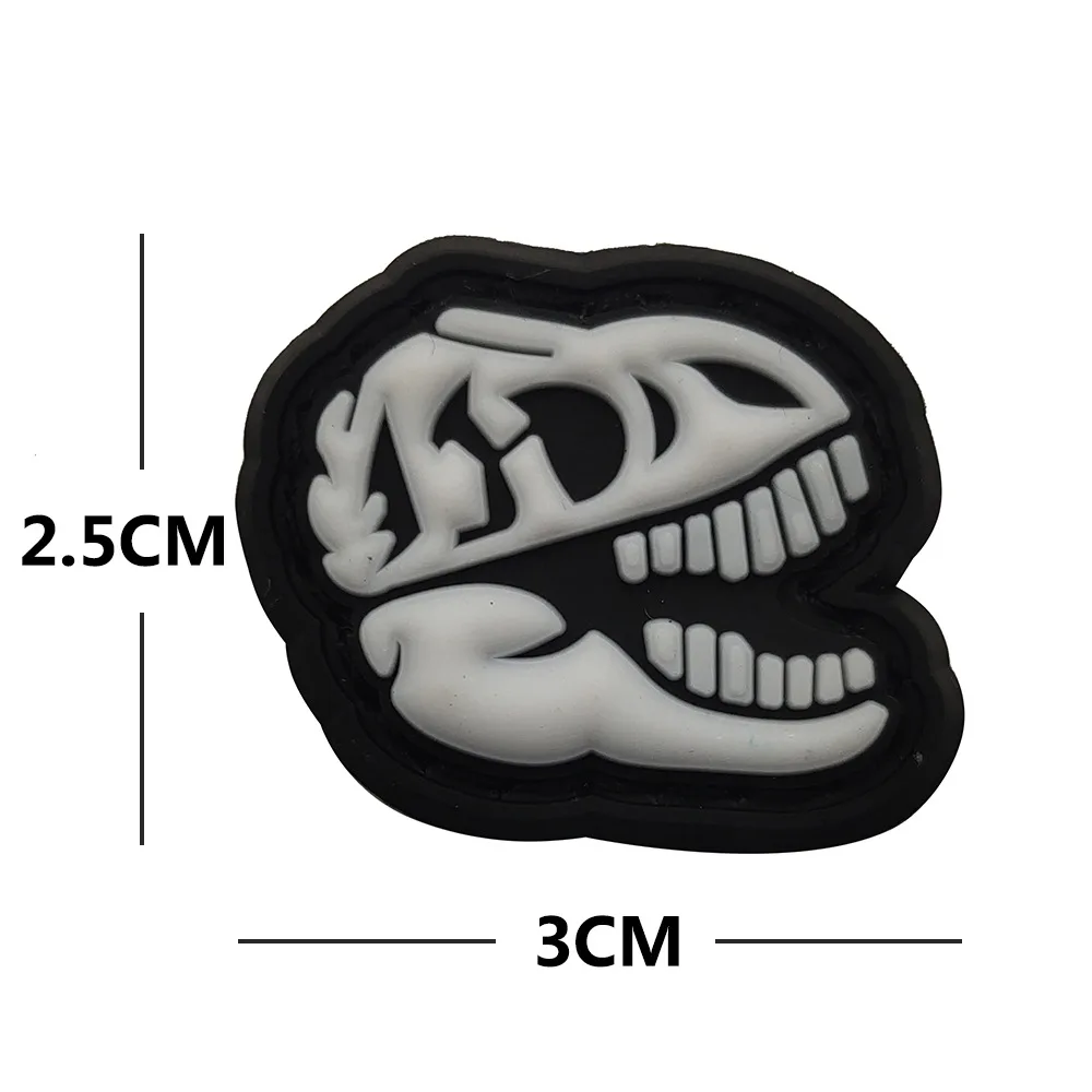 Skeleton Grim Reaper Dinosaurs PVC 3D Rubber Patches Halloween Clothes Backpack Vest Decoration Tactical Armband Badge Appliqued