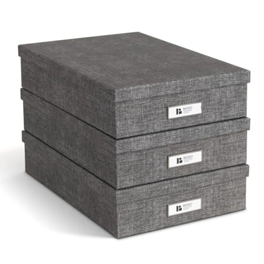 

Коробка для документов Bigso Oskar из фиброволокна для важных бумаг формата А4 или Letter - Прочная коробка для хранения с крышкой