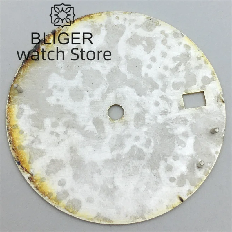 BLIGER-esfera de oro de 29mm para NH35 NH36, esfera negra, índice romano, verde, movimiento, ajuste de corona de 3 en punto, corona de 3,8 en punto