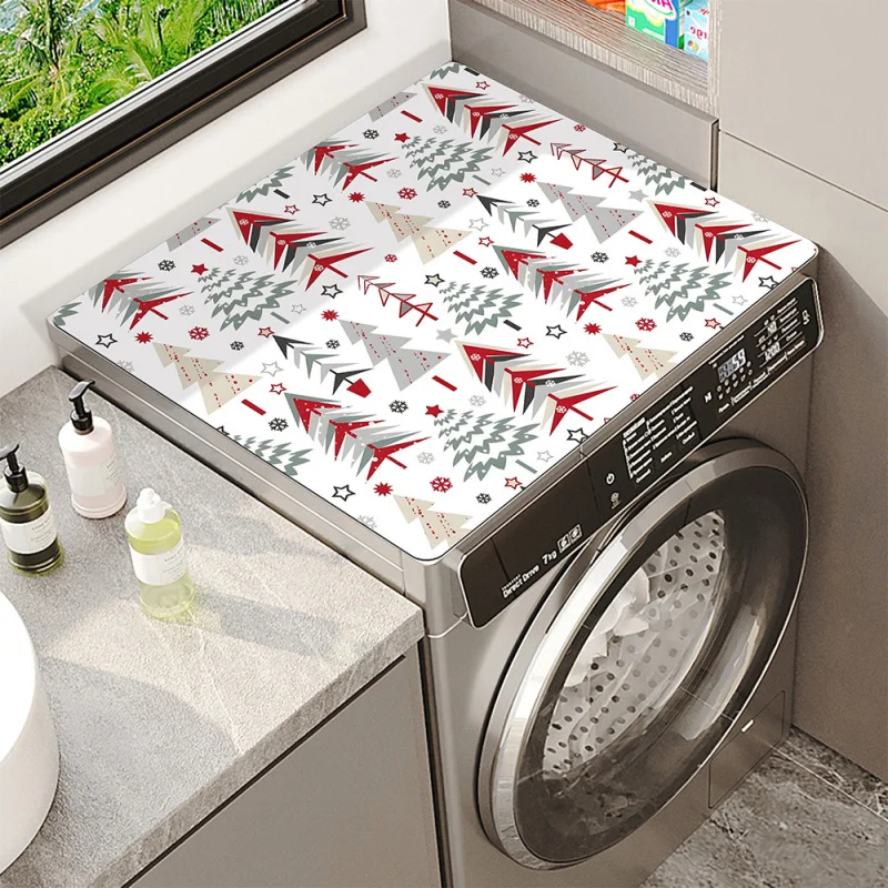 New Christmas Tree Printing Washing Machine Mat Christmas Decorative Pad Multi-Functional Water-Absorbing Non-Slip Mat Dashboard