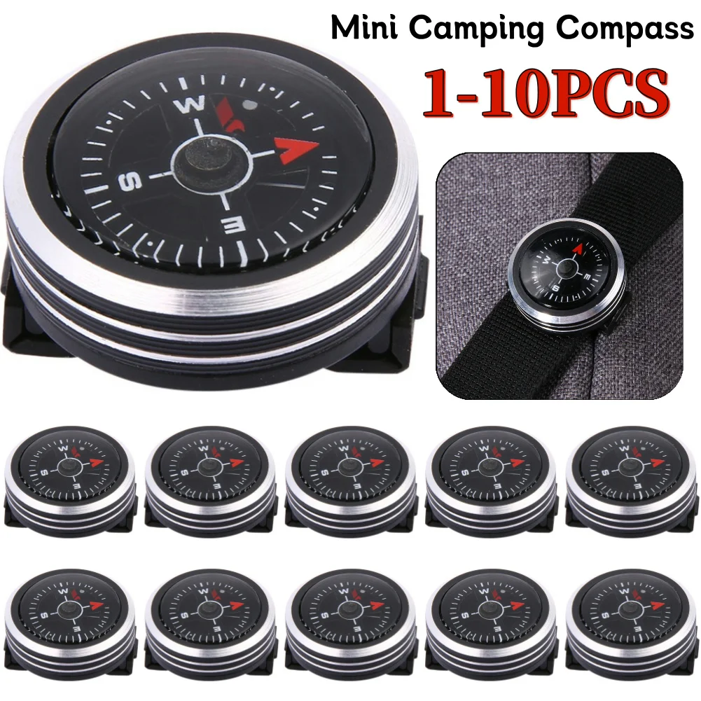 Mini Bracelet Compass Aluminum Alloy Wristwatch Type Portable Compass Practical Detachable Survival Tool for Climbing Paracord