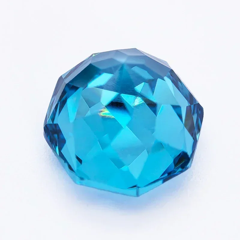 

Cubic Zirconia Special Rose Cut Sea Blue Color Gemstone Bead Wholesale And Retail For Diy Advanced Jewelrygift Making
