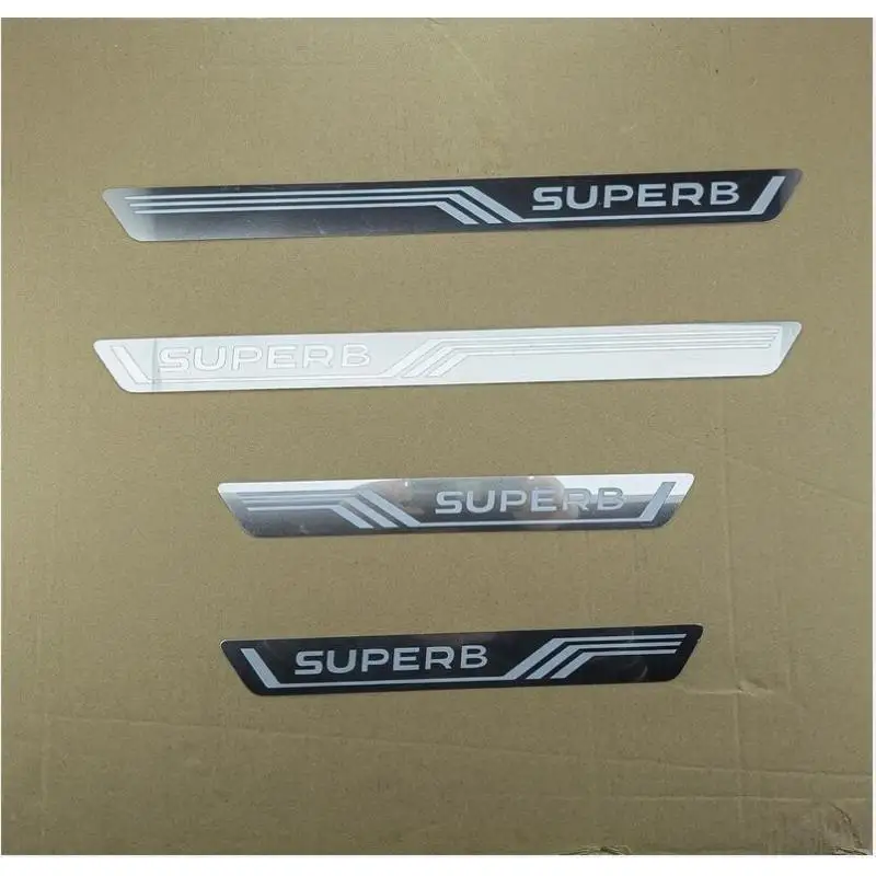 

car assecories Door Sill Pedal Scuff Plate Stainless Steel Guard Protector For Skoda Superb 2016 2017 2018 2019 Car Sticker