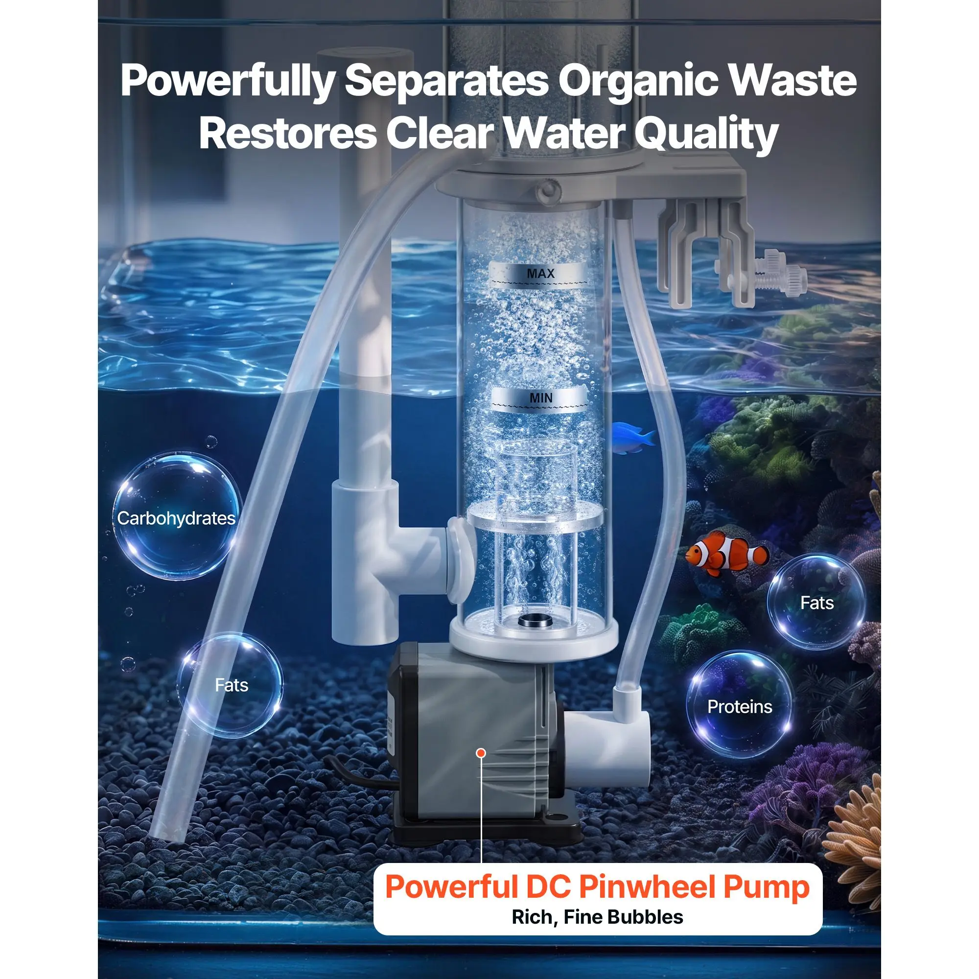 Protein Skimmer Hang On - Protein Skimmer for 20-30 Gal Saltwater