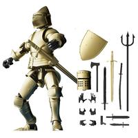 Armor Knight Action Figure with Accessories Movable Joints 3D Printed Medieval Warrior Robot Model Toy Poseable Knight Figure