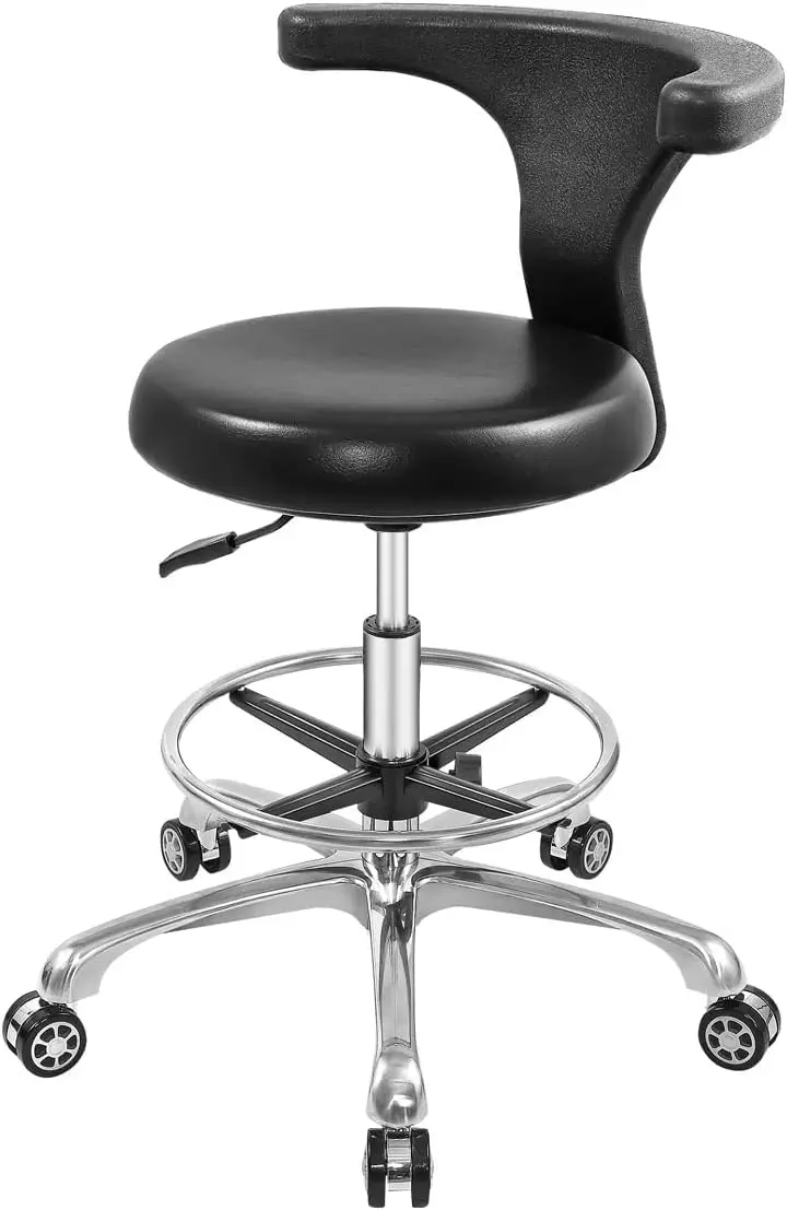 

Task Chair Drafting Adjustable with Wheels and Backrest Heavy Duty for Office Kitchen Medical Dentist Shop