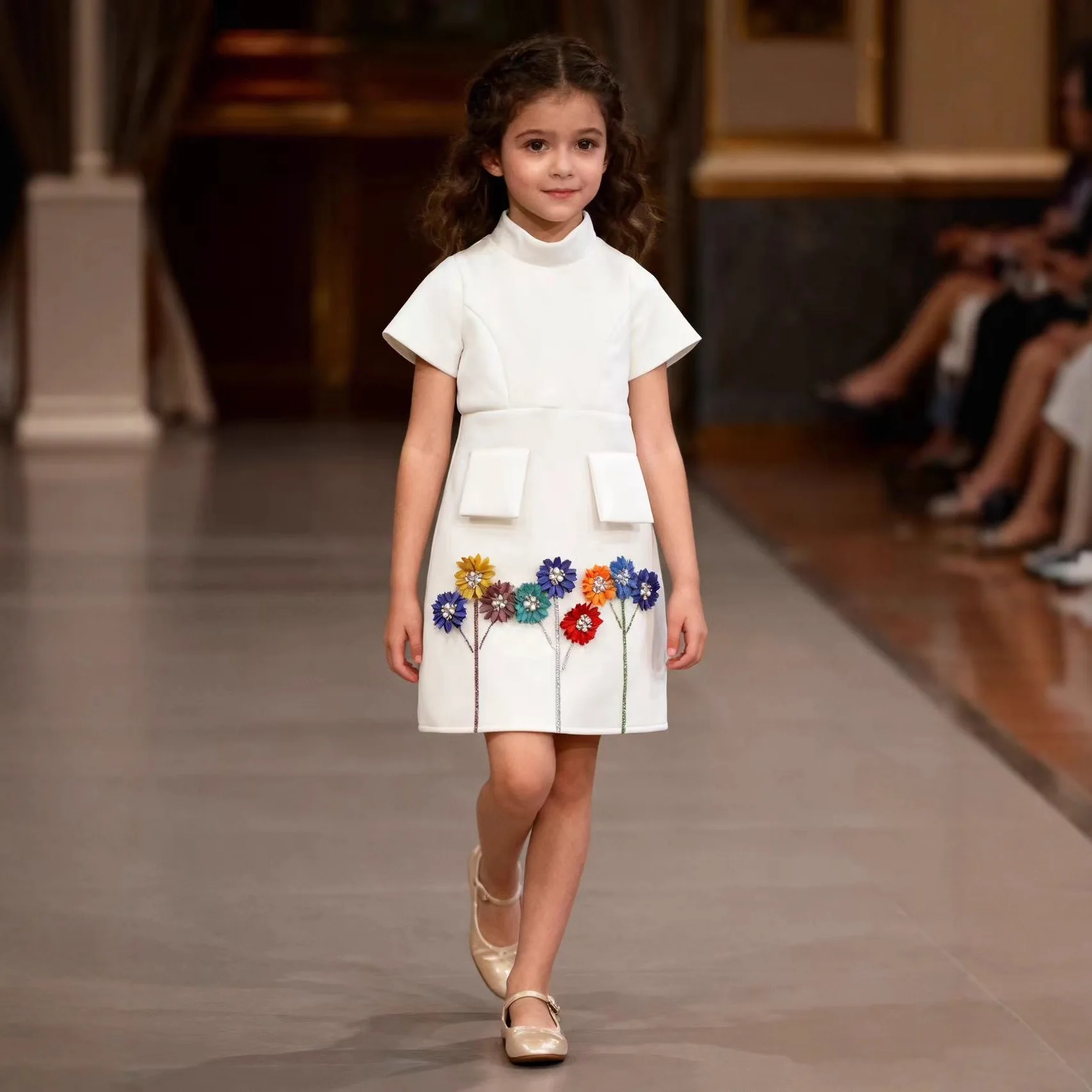 2025 Spring Autumn New Children Clothing Sweet Dress Cotton Flower Girls Temperament Dress
