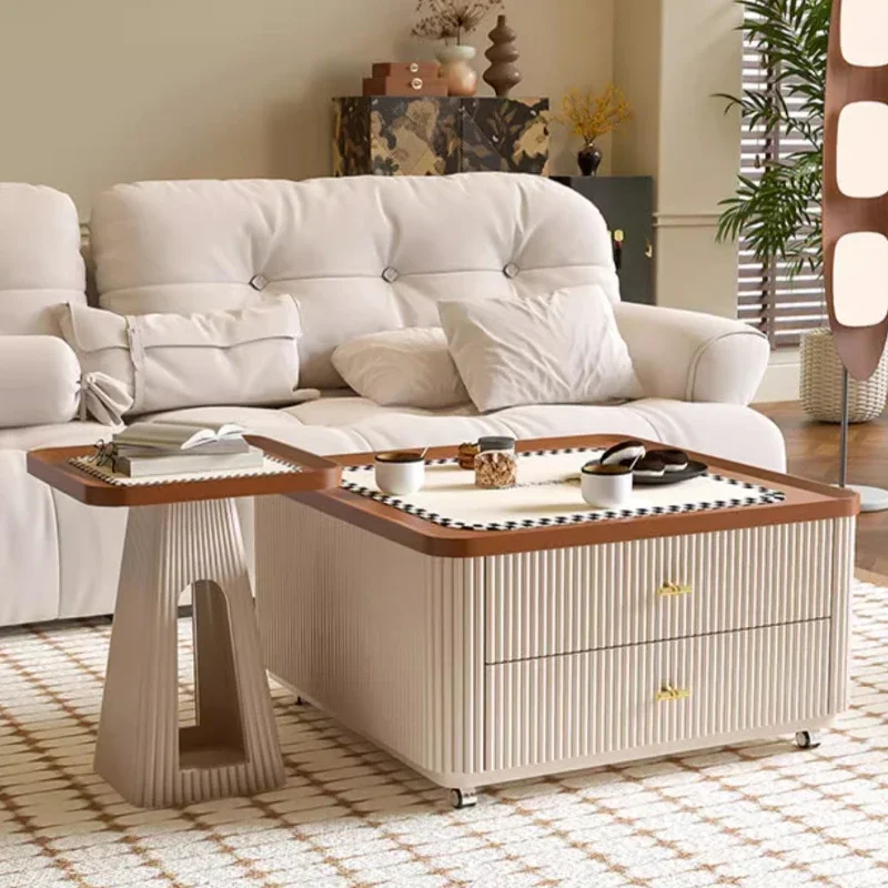 Living Room Design 2024 New Coffee Table Living Room Retro Square Tea Table Side Dining Muebles Стол 거실테이블 Furniture Мебель image 3