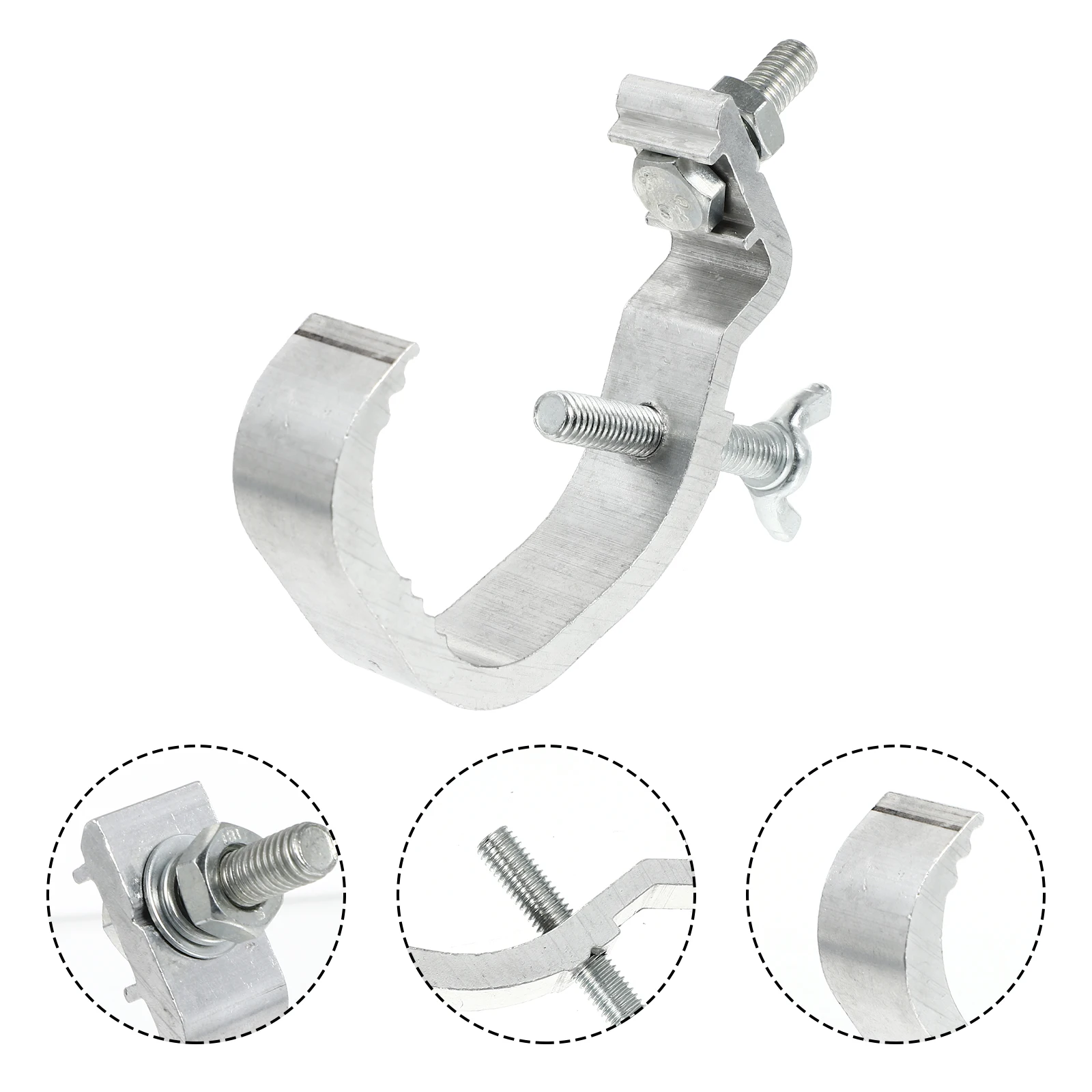 

10PCS Lamp Hooks Silver 35-52MM Adjustable Knob Strong Capacity Stage Home Office LED Aluminum Hooks Work