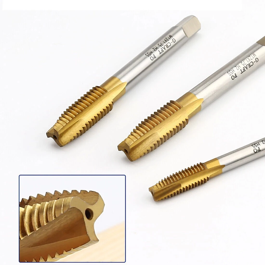 Peijian HSS Metric Hand/machine Straight Flute Thread Plated Screw Tap M2 M2.5 M3 M4 M5 M6 M8 M10 M12 M16 For Machines Etc.