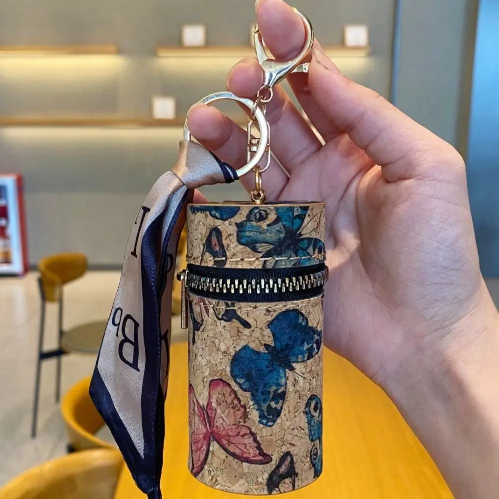 Compact PU Mini Lipstick Bag Vintage Old Money Style Key Bag Light Luxury Portable Printed Coin Purse Universal