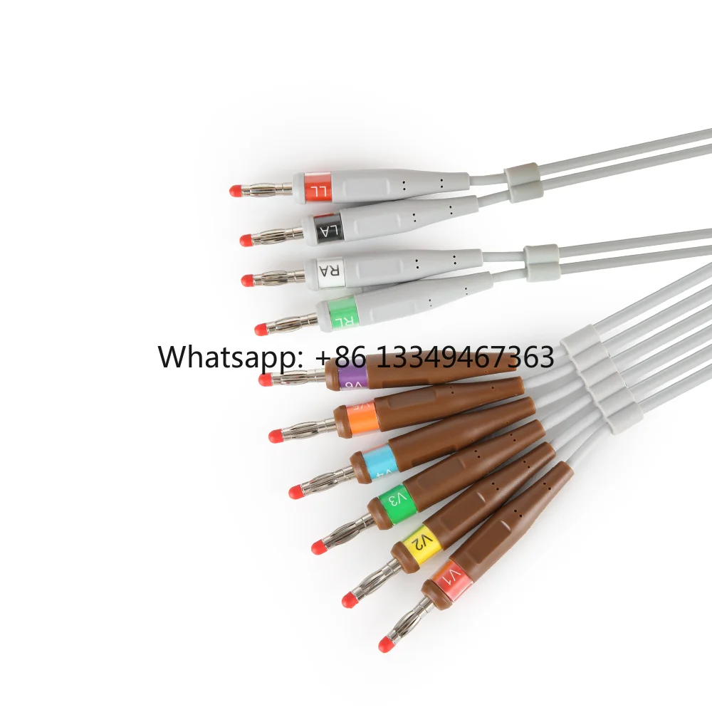 

Compatible with Edan SE-601B 10 Leads Direct-Connect EKG Cables ST-1212 AHA Standard with Banana 4.0mm Connector manufacturer