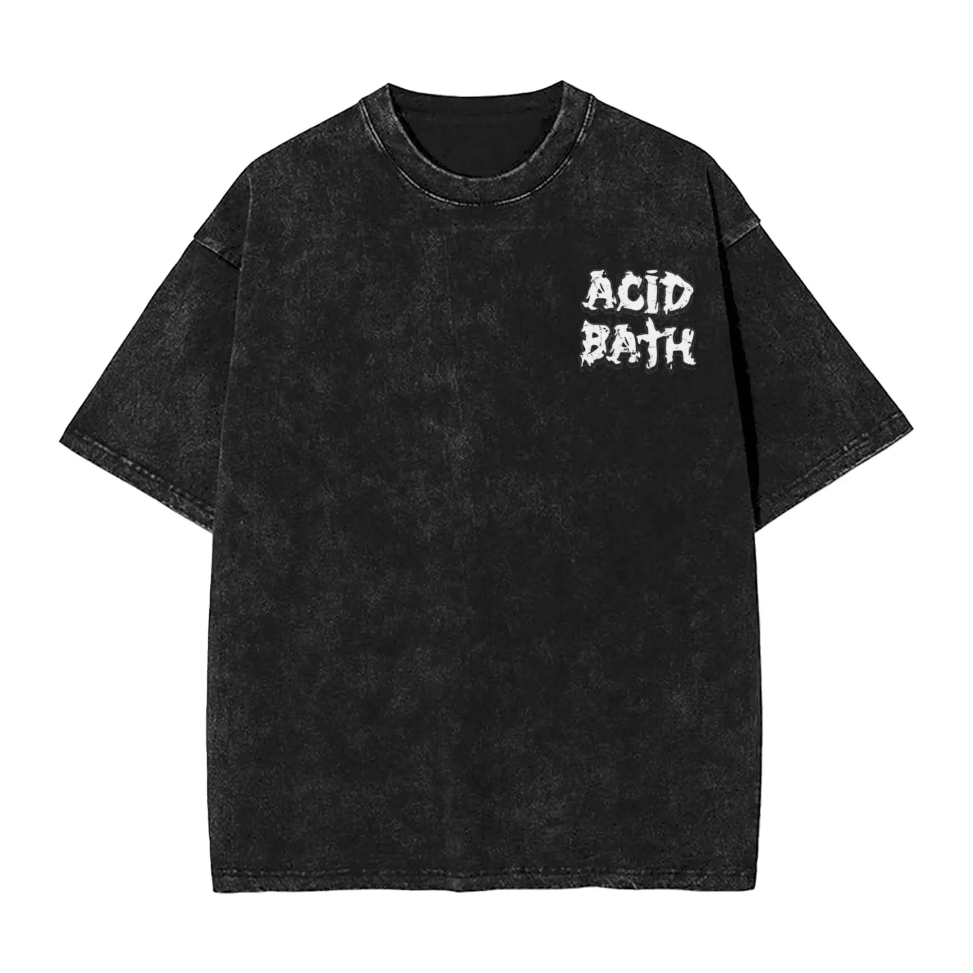 Washed T Shirts Band Acid Bath Hip Hop Retro T-Shirts Harajuku  Streetwear Short Sleeve Printed Tops Tee Shirt Men Women