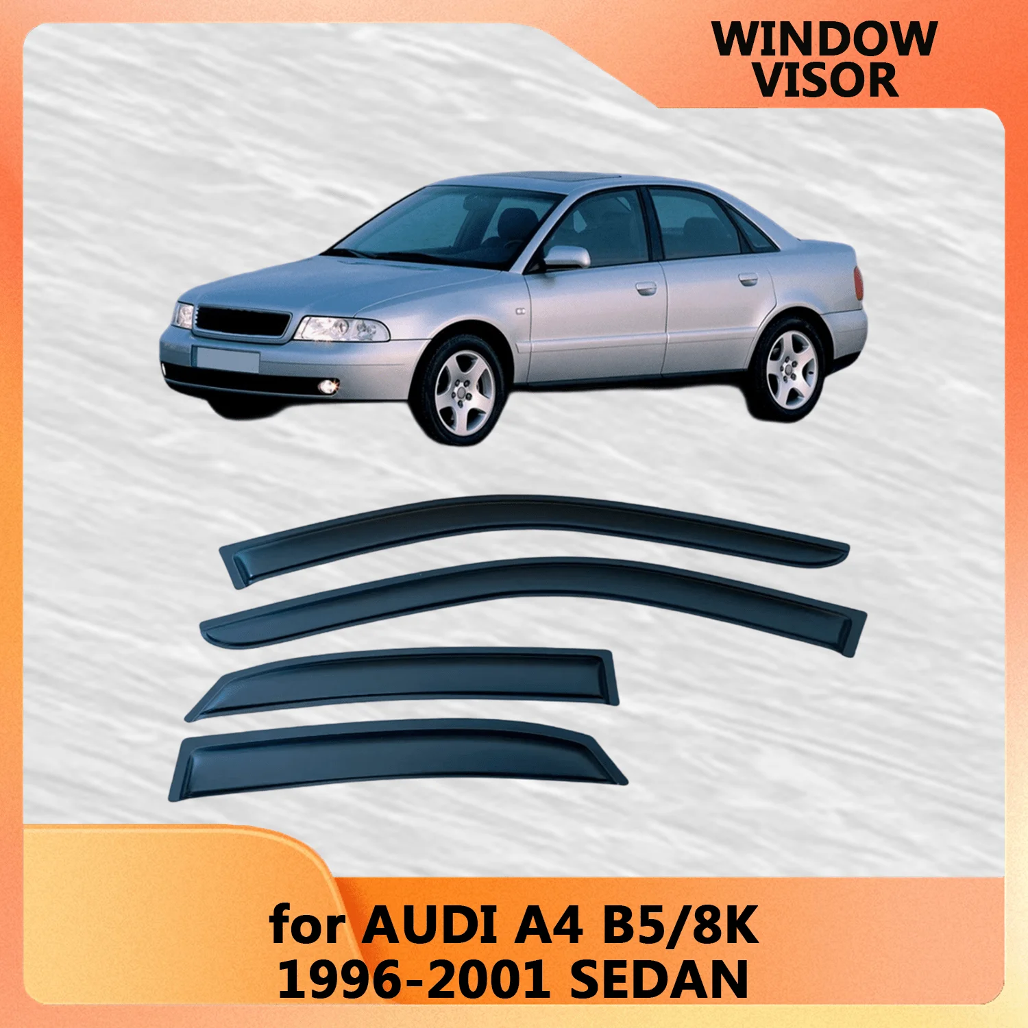

Window Visor for AUDI A4 B5 8D SEDAN 1996 1997 1998 1999 2000 2001 Wind Deflectors Rain Guards Door Visor Vent Shades Ventvisor