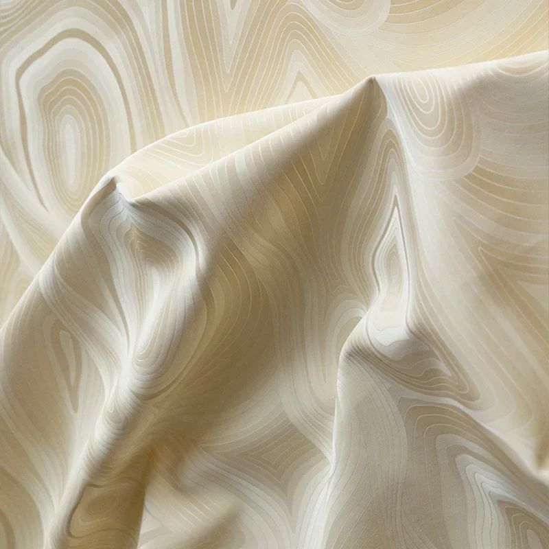 Water Ripple Leather Fabric Annual Ring Pattern PU Leather Reflective Fabric DIY Brushed Silhouette Jacket Designer Fabric