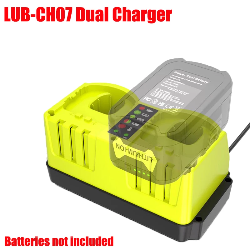 

Dual-Charger Rapid Charger P117 Power Tool Accessories Compatible for Ryobi 18-20V Nickel Batteries Smart LED Indicator Lights
