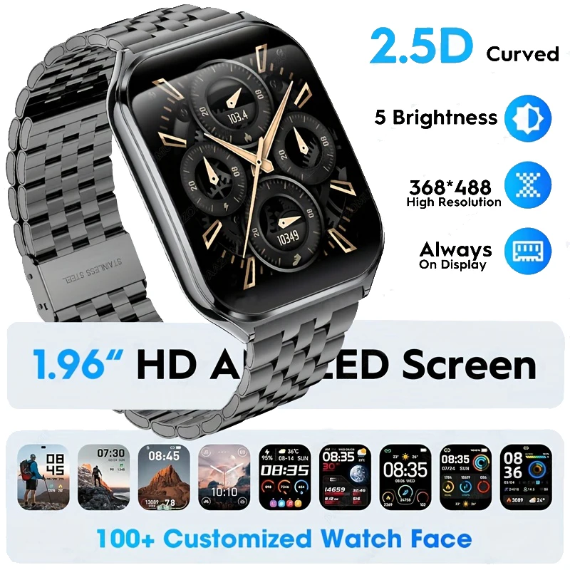 

New Ultra-Thin Smartwatch for Men Women - Bluetooth Call with IP67 ， GPS Tracking, All-Day Health Monitor ， Fitness Watch