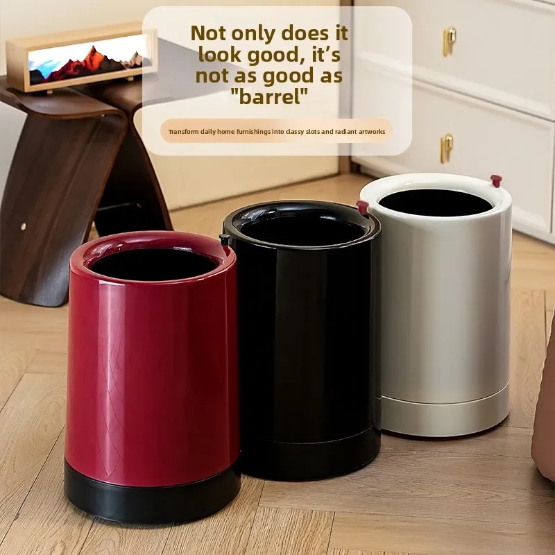 Lixeira simples doméstica, grande capacidade, sala de estar, quarto, balde de armazenamento, polia oculta descoberta, lata de lixo multifuncional
