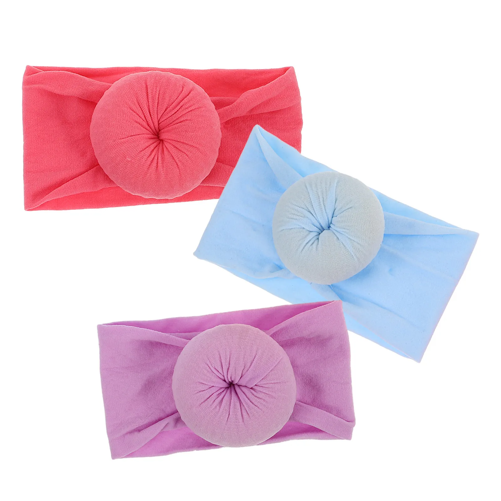 

3Pcs Baby Headbands Set Nylon Soft Donut Design Newborn Toddler Hair Accessories Cute Stretchy Headwear for Girls Infant