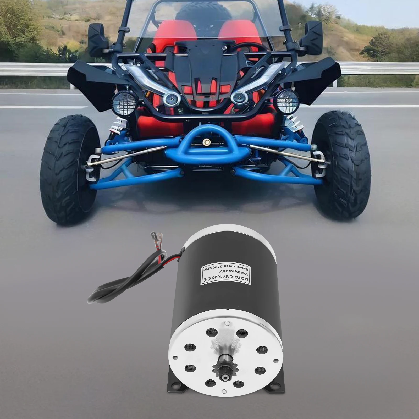 

1000 Вт 36 В постоянного тока, матовый двигатель с высоким крутящим моментом, электрический двигатель для картинга, цепная звездочка 11T, 3000 об/мин для электрического велосипеда, скутера, квадроцикла, велосипеда